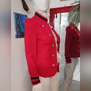 Tommy Hilfiger Red Blazer with Button Accents